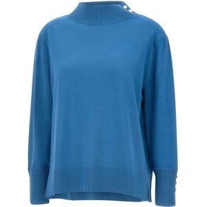 Elena Mirò, Dames, Truien, Blauw, Maat: XS Viscose,