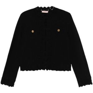 Twinset, Dames, Truien, Zwart, Maat: S Wol,