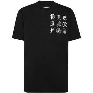 Plein Sport, Heren, Tops, Zwart, Maat: XS Katoen,