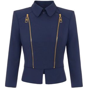 Elisabetta Franchi, Dames, Jassen, Blauw, Maat: M