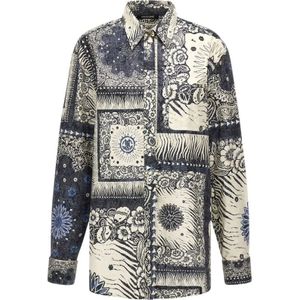 Roberto Cavalli, Dames, Blouses & Shirts, Veelkleurig, Maat: 2XS Katoen,