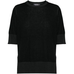 Elena Mirò, Dames, Tops, Zwart, Maat: XL Wol,