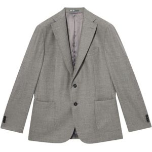 Brooks Brothers, Heren, Jassen, Grijs, Maat: M Wol,