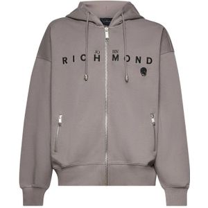 John Richmond, Heren, Sweatshirts & Hoodies, Grijs, Maat: S Katoen,