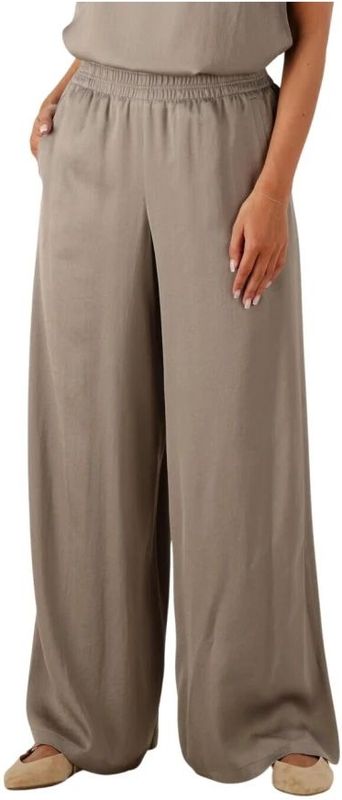 Drykorn - Broek - Beige - Katoen - Wijde Pijpen Design