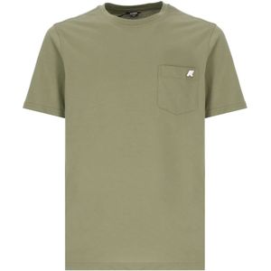 K-Way - Korte Mouwen T-shirt - Heren - Ronde Hals - 1 Zak - Applicatie Details