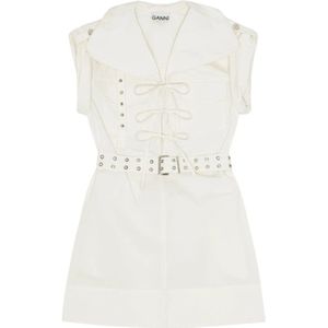 Ganni, Dames, Jurken, Wit, Maat: M Katoen,