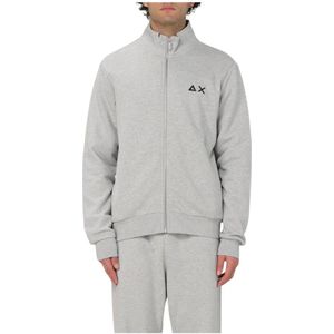 Sun68, Heren, Sweatshirts & Hoodies, Grijs, Maat: M Katoen,