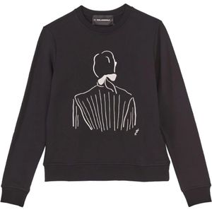 Karl Lagerfeld, Dames, Sweatshirts & Hoodies, Zwart, Maat: M Katoen,
