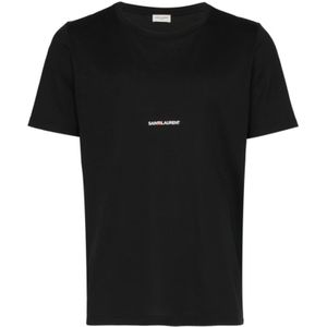 Saint Laurent, Heren, Tops, Zwart, Maat: XL Katoen,