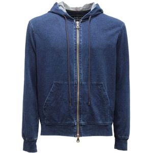 Original Vintage, Heren, Sweatshirts & Hoodies, Blauw, Maat: 2XL Denim,