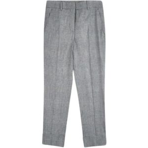 Incotex, Dames, Broeken, Grijs, Maat: M Linnen,