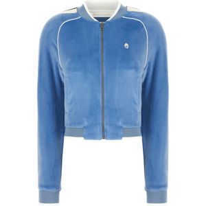 Palm Angels, Dames, Sweatshirts & Hoodies, Blauw, Maat: M Poliester,