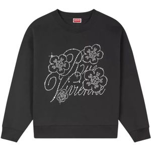 Kenzo, Dames, Sweatshirts & Hoodies, Zwart, Maat: XS Katoen,