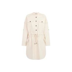 Twinset Witte Jurk met Bloemenborduursel , White , Dames , Maat: L