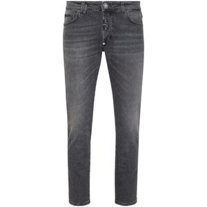 Philipp Plein, Heren, Jeans, Grijs, Maat: W30 Spandex,