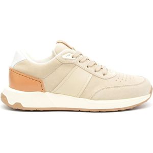 Tod's Beige Nabuk Sneakers met Rubberen Zool , Beige , Heren , Maat: 42 EU