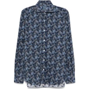 Barba, Heren, Overhemden, Blauw, Maat: 2XL