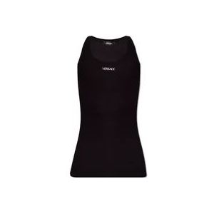 Versace Mouwloos T-shirt , Black , Heren , Maat: 2XL