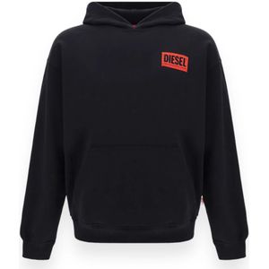 Diesel, Heren, Sweatshirts & Hoodies, Zwart, Maat: XL Katoen,