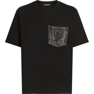 Dolce & Gabbana, Heren, Tops, Zwart, Maat: XL Katoen,