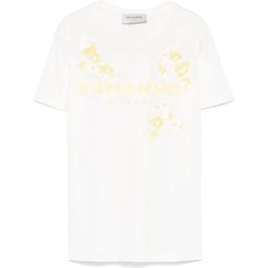 Ermanno Scervino, Dames, Tops, Wit, Maat: L Katoen,