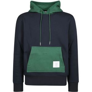 Thom Browne, Heren, Sweatshirts & Hoodies, Blauw, Maat: M Katoen,