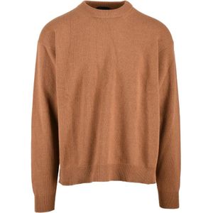 Roberto Collina, Heren, Truien, Bruin, Maat: L Wol,