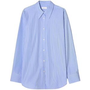 Teurn Studios, Dames, Blouses & Shirts, Blauw, Maat: M Katoen,