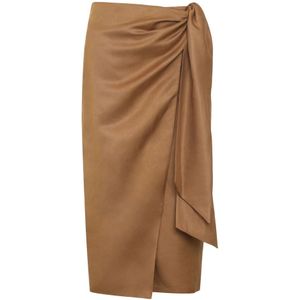 Max Mara - Tequila - Kokerrok - Bruin - Linnen en Zijde