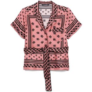 Dolce & Gabbana, Dames, Blouses & Shirts, Roze, Maat: S Zijde,