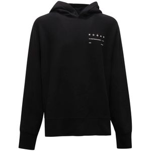 Hogan, Heren, Sweatshirts & Hoodies, Zwart, Maat: L Fleece,