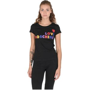 Love Moschino, Dames, Tops, Zwart, Maat: XL Katoen,
