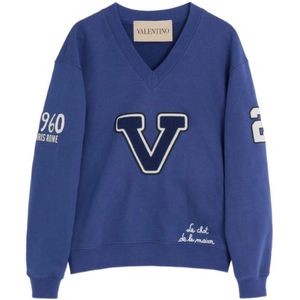 Valentino Garavani, Dames, Sweatshirts & Hoodies, Blauw, Maat: S