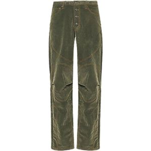 Daily Paper, Heren, Jeans, Groen, Maat: L Velours,