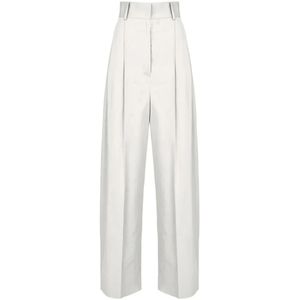 Ferragamo, Dames, Broeken, Wit, Maat: 4XL Leer,