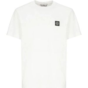 Stone Island, Heren, Tops, Wit, Maat: S Katoen,