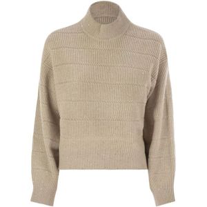 Brunello Cucinelli, Dames, Truien, Beige, Maat: S