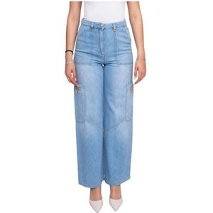 Elisabetta Franchi, Dames, Jeans, Blauw, Maat: W28 Denim,