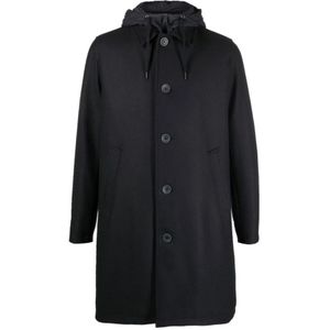Herno, Heren, Mantels, Blauw, Maat: 2XL Wol,