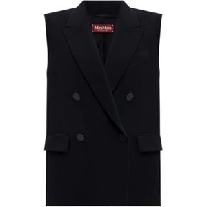 Max Mara Studio, Dames, Jassen, Zwart, Maat: S Leer,
