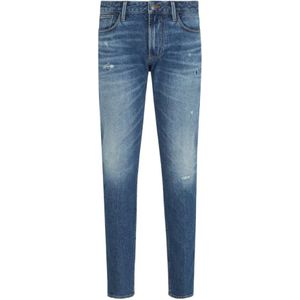 Emporio Armani, Heren, Jeans, Blauw, Maat: W31 Katoen,