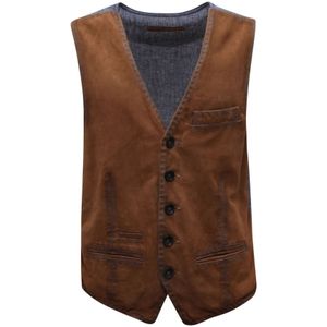 Jack Leathers - Lorry - Gilet - Bruin - Gebrand Suède en Linnen