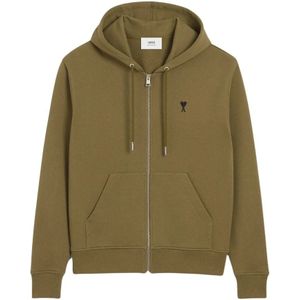 Ami Paris, Heren, Sweatshirts & Hoodies, Groen, Maat: L Katoen,