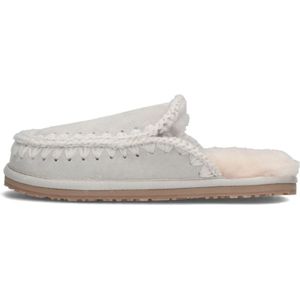 Mou - Slipper Full Eskimo Stitch - Pantoffels - Zilver - Suède - Schapenvacht