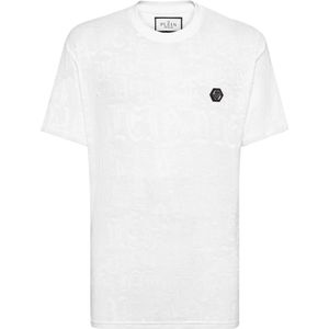 Philipp Plein, Heren, Tops, Wit, Maat: XS Katoen,