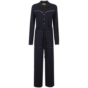 Guest In Residence, Dames, Jumpsuits & Playsuits, Blauw, Maat: XS Suède,