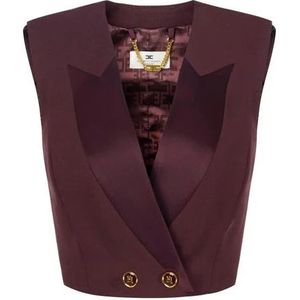 Elisabetta Franchi, Dames, Jassen, Paars, Maat: XS Satijn,