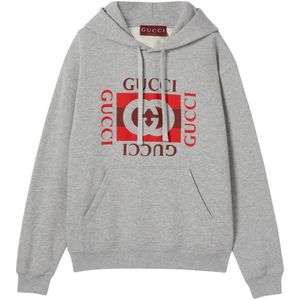 Gucci, Heren, Sweatshirts & Hoodies, Grijs, Maat: S Katoen,