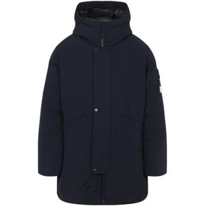 Stone Island, Heren, Jassen, Blauw, Maat: 2XL